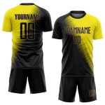 Uniforme de fútbol negro y dorado antiguo, sublimación dorada, personalizado Uniforme de fútbol negro y dorado antiguo, sublimación dorada, personalizado