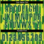 Camiseta de fútbol personalizada verde neón, sublimación verde-dorada Camiseta de fútbol personalizada verde neón, sublimación verde-dorada