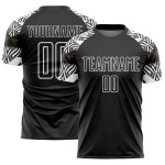 Camiseta personalizada con patrón geométrico negro, uniforme de fútbol de cebra, sublimación, blanco y negro Camiseta personalizada con patrón geométrico negro, uniforme de fútbol de cebra, sublimación, blanco y negro