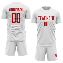 Camiseta de fútbol personalizada de sublimación, uniforme rojo y blanco Camiseta de fútbol personalizada de sublimación, uniforme rojo y blanco
