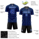 Camiseta de fútbol Thunder con formas geométricas, uniforme, negro y blanco, sublimación personalizada, azul Camiseta de fútbol Thunder con formas geométricas, uniforme, negro y blanco, sublimación personalizada, azul
