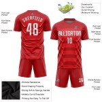 Uniforme personalizado de sublimación, camiseta blanca de fútbol roja