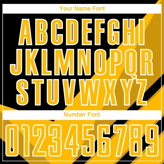 Uniforme de fútbol de sublimación con formas de flecha, camiseta dorada personalizada, negro y blanco Uniforme de fútbol de sublimación con formas de flecha, camiseta dorada personalizada, negro y blanco