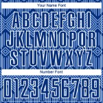 Camiseta de fútbol personalizada con sublimación geométrica, diseño abstracto azul y blanco, con formas reales claras Camiseta de fútbol personalizada con sublimación geométrica, diseño abstracto azul y blanco, con formas reales claras