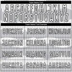 Camiseta de fútbol personalizada de sublimación, color blanco y negro, con rayas grises Camiseta de fútbol personalizada de sublimación, color blanco y negro, con rayas grises