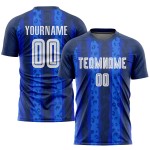 Camiseta de fútbol de visitante blanca-real (sublimación, uniforme azul marino) personalizada Camiseta de fútbol de visitante blanca-real (sublimación, uniforme azul marino) personalizada
