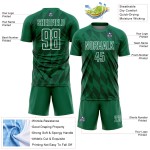 Camiseta de fútbol personalizada con diseño geométrico verde Kelly y formas blancas para sublimación Camiseta de fútbol personalizada con diseño geométrico verde Kelly y formas blancas para sublimación