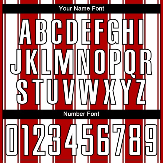 Camiseta de fútbol personalizada de línea roja, blanco y negro, sublimación Camiseta de fútbol personalizada de línea roja, blanco y negro, sublimación