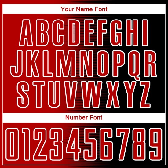 Camiseta de fútbol personalizada con degradado de línea, uniforme de sublimación negro, rojo y blanco Camiseta de fútbol personalizada con degradado de línea, uniforme de sublimación negro, rojo y blanco