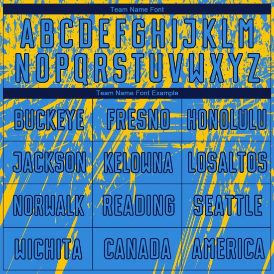 Camiseta personalizada de fútbol con sublimación de polvo azul marino y amarillo Camiseta personalizada de fútbol con sublimación de polvo azul marino y amarillo