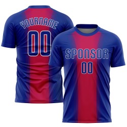 Camiseta de fútbol blanca real roja, uniforme personalizado por sublimación