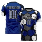 Uniforme de fútbol personalizado de sublimación, camiseta negra y blanca Uniforme de fútbol personalizado de sublimación, camiseta negra y blanca