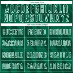 Camiseta de fútbol personalizada con diseño geométrico verde Kelly y formas blancas para sublimación Camiseta de fútbol personalizada con diseño geométrico verde Kelly y formas blancas para sublimación