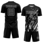 Uniforme de fútbol personalizado por sublimación, blanco y negro Uniforme de fútbol personalizado por sublimación, blanco y negro