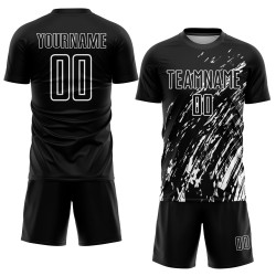Uniforme de fútbol personalizado por sublimación, blanco y negro