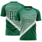 Camiseta de sublimación blanca a rayas personalizada Kelly Uniforme de fútbol verde Camiseta de sublimación blanca a rayas personalizada Kelly Uniforme de fútbol verde