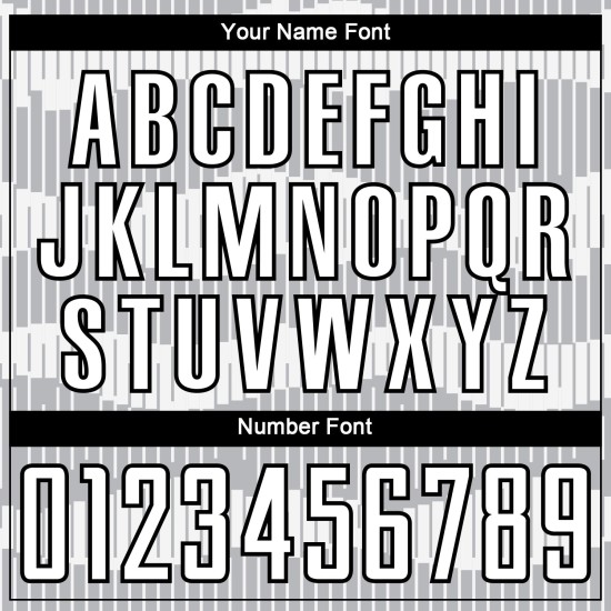 Camiseta de fútbol personalizada de sublimación, color blanco y negro, con rayas grises Camiseta de fútbol personalizada de sublimación, color blanco y negro, con rayas grises