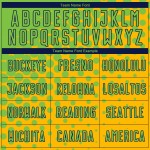 Camiseta de fútbol personalizada de sublimación en verde azulado y dorado neón Camiseta de fútbol personalizada de sublimación en verde azulado y dorado neón