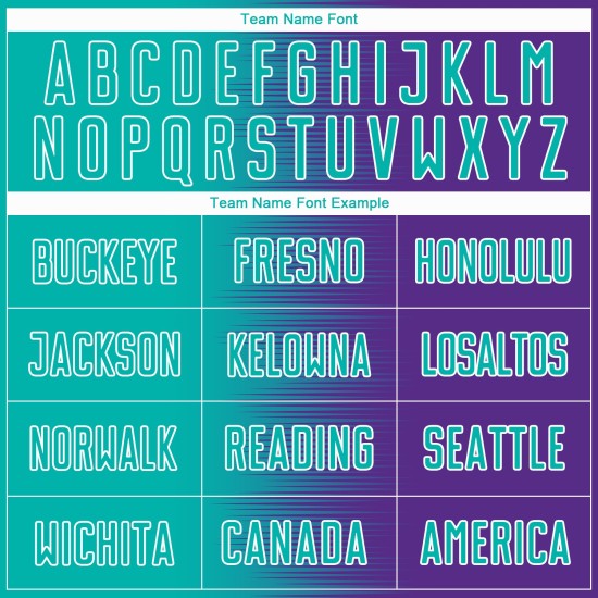 Camiseta de fútbol morada personalizada con degradado de línea blanca aguamarina y sublimación Camiseta de fútbol morada personalizada con degradado de línea blanca aguamarina y sublimación