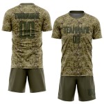 Uniforme de sublimación de camisetas de fútbol, personalizado, camuflaje verde oliva y negro Uniforme de sublimación de camisetas de fútbol, personalizado, camuflaje verde oliva y negro