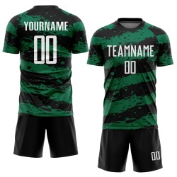 Uniforme personalizado negro blanco - Jersey Kelly Splash Sublimación verde Fútbol Uniforme personalizado negro blanco - Jersey Kelly Splash Sublimación verde Fútbol