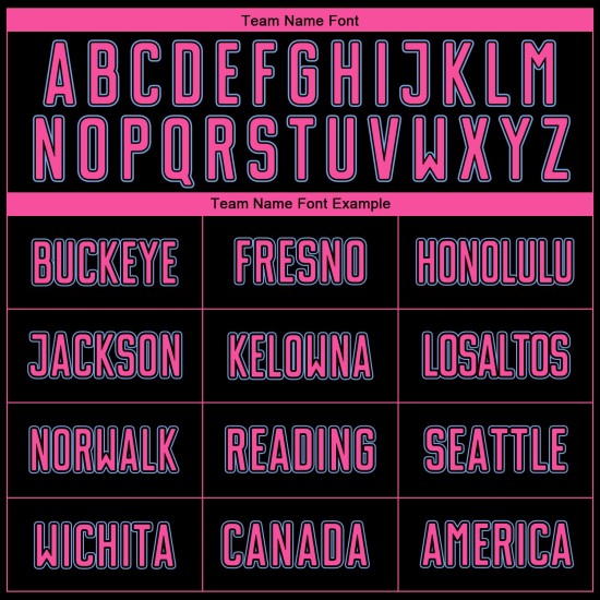 Camiseta de fútbol personalizada negra con sublimación de moda, con rayas rosa y azul claro Camiseta de fútbol personalizada negra con sublimación de moda, con rayas rosa y azul claro