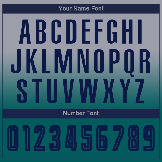 Camiseta larga de fútbol azul marino-verde azulado con mangas desteñidas grises personalizadas por sublimación Camiseta larga de fútbol azul marino-verde azulado con mangas desteñidas grises personalizadas por sublimación