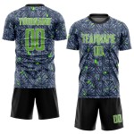 Camiseta de fútbol gris personalizada con sublimación neón verde y negro Camiseta de fútbol gris personalizada con sublimación neón verde y negro