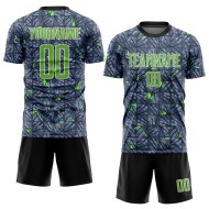 Camiseta de fútbol gris personalizada con sublimación neón verde y negro Camiseta de fútbol gris personalizada con sublimación neón verde y negro