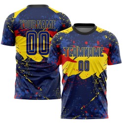 Camiseta de fútbol de sublimación personalizada de uniforme dorado real