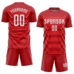 Uniforme personalizado de sublimación, camiseta blanca de fútbol roja