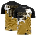 Uniforme Blanco - Camiseta Antigua Personalizada Spalsh Fútbol Negro Dorado Sublimación Uniforme Blanco - Camiseta Antigua Personalizada Spalsh Fútbol Negro Dorado Sublimación