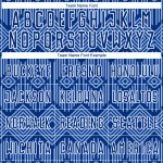 Camiseta de fútbol personalizada con sublimación geométrica, diseño abstracto azul y blanco, con formas reales claras Camiseta de fútbol personalizada con sublimación geométrica, diseño abstracto azul y blanco, con formas reales claras