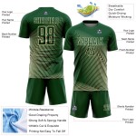 Camiseta de fútbol personalizada con líneas verdes y crema por sublimación Camiseta de fútbol personalizada con líneas verdes y crema por sublimación