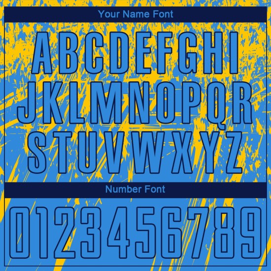 Camiseta personalizada de fútbol con sublimación de polvo azul marino y amarillo Camiseta personalizada de fútbol con sublimación de polvo azul marino y amarillo