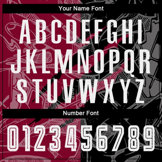 Camiseta de fútbol rasca y gana, uniforme de sublimación, personalizada, con estampado de grafiti en negro y granate. Camiseta de fútbol rasca y gana, uniforme de sublimación, personalizada, con estampado de grafiti en negro y granate.