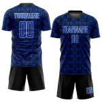 Camiseta de fútbol Thunder con formas geométricas, uniforme, negro y blanco, sublimación personalizada, azul Camiseta de fútbol Thunder con formas geométricas, uniforme, negro y blanco, sublimación personalizada, azul