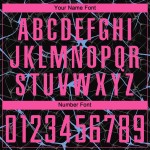 Camiseta de uniforme de fútbol negra sublimada rosa-azul claro personalizada Camiseta de uniforme de fútbol negra sublimada rosa-azul claro personalizada