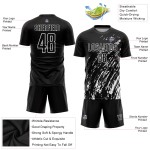 Uniforme de fútbol personalizado por sublimación, blanco y negro Uniforme de fútbol personalizado por sublimación, blanco y negro