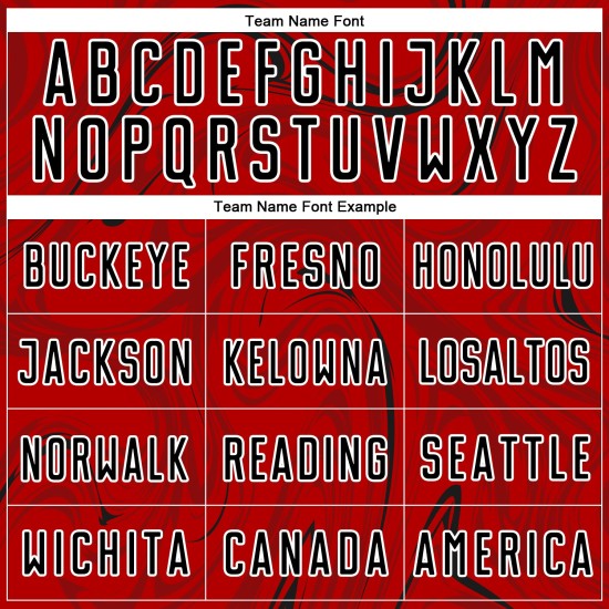 Camiseta de fútbol roja fluida abstracta, negra y blanca, uniforme de sublimación personalizado Camiseta de fútbol roja fluida abstracta, negra y blanca, uniforme de sublimación personalizado