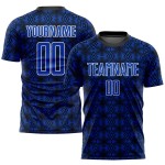 Camiseta de fútbol Thunder con formas geométricas, uniforme, negro y blanco, sublimación personalizada, azul Camiseta de fútbol Thunder con formas geométricas, uniforme, negro y blanco, sublimación personalizada, azul
