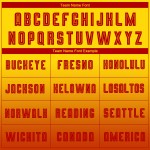 Camiseta larga roja desteñida personalizada, dorada, de sublimación, manga de uniforme de fútbol Camiseta larga roja desteñida personalizada, dorada, de sublimación, manga de uniforme de fútbol