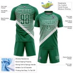 Camiseta de sublimación blanca a rayas personalizada Kelly Uniforme de fútbol verde Camiseta de sublimación blanca a rayas personalizada Kelly Uniforme de fútbol verde
