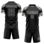 Camiseta personalizada con patrón geométrico negro, uniforme de fútbol de cebra, sublimación, blanco y negro Camiseta personalizada con patrón geométrico negro, uniforme de fútbol de cebra, sublimación, blanco y negro