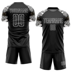 Camiseta personalizada con patrón geométrico negro, uniforme de fútbol de cebra, sublimación, blanco y negro Camiseta personalizada con patrón geométrico negro, uniforme de fútbol de cebra, sublimación, blanco y negro