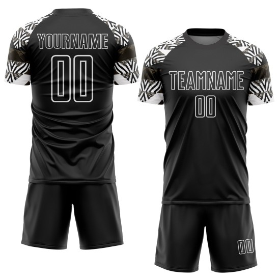 Camiseta personalizada con patrón geométrico negro, uniforme de fútbol de cebra, sublimación, blanco y negro Camiseta personalizada con patrón geométrico negro, uniforme de fútbol de cebra, sublimación, blanco y negro
