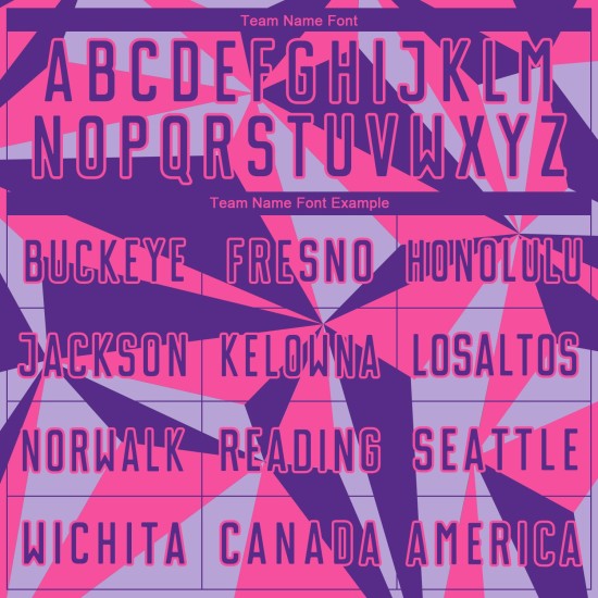 Uniforme de fútbol rosa con patrón personalizado, camiseta geométrica de sublimación morada Uniforme de fútbol rosa con patrón personalizado, camiseta geométrica de sublimación morada