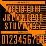 Camiseta de fútbol personalizada con rayas naranjas y sublimación negra Camiseta de fútbol personalizada con rayas naranjas y sublimación negra